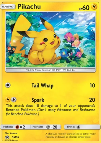Pikachu Pokémon card #SM86