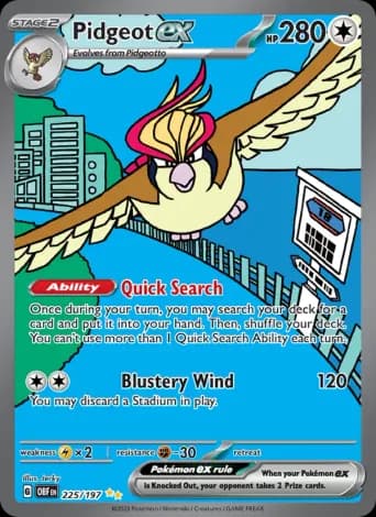 Pidgeot ex Pokémon card #225