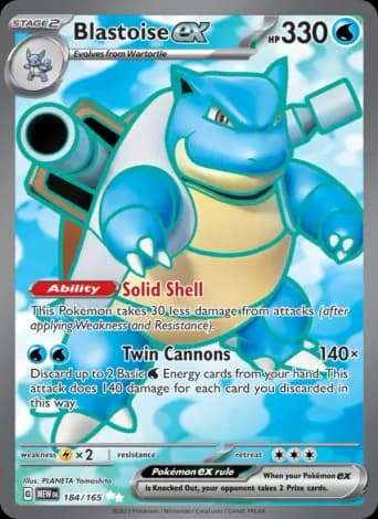 Blastoise ex Pokémon card #184