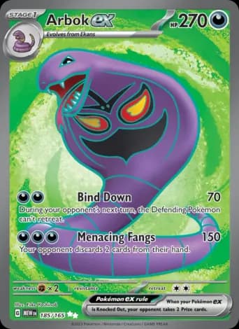 Arbok ex Pokémon card #185