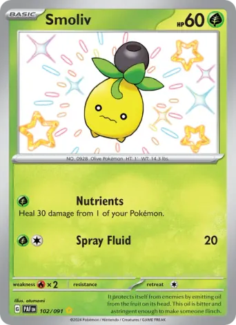 Smoliv Pokémon card #102