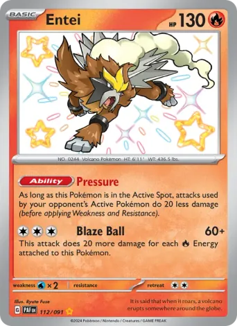 Entei Pokémon card #112