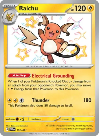 Raichu Pokémon card #132