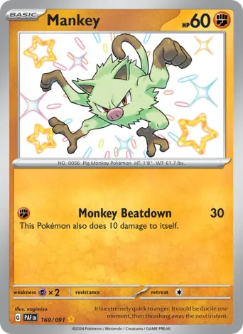 Mankey Pokémon card #169