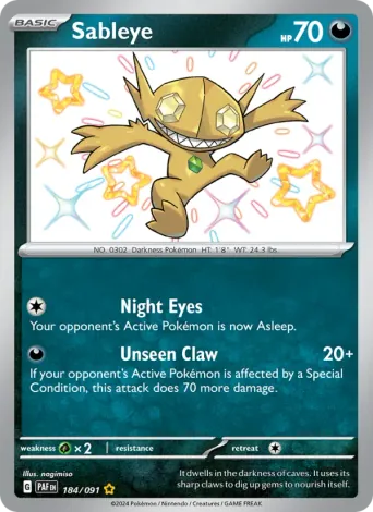 Sableye Pokémon card #184