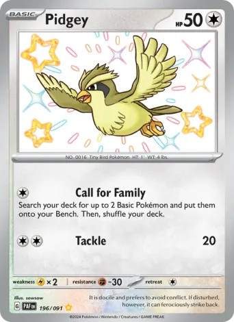 Pidgey Pokémon card #196