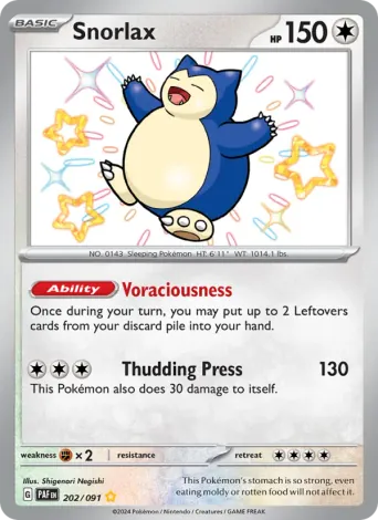 Snorlax Pokémon card #202