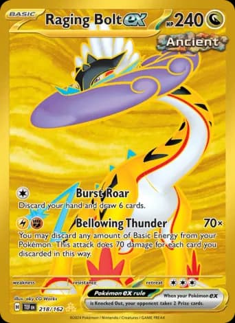 Raging Bolt ex Pokémon card #218