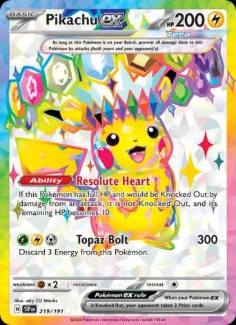 Pikachu ex Pokémon card #219