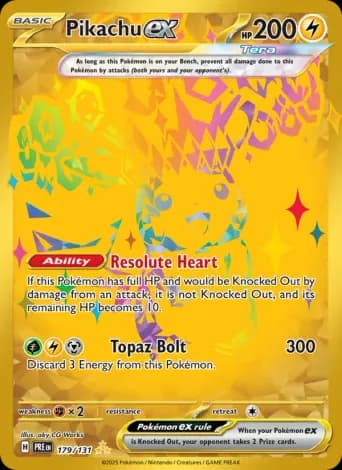 Pikachu ex Pokémon card #179