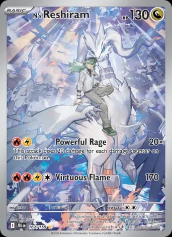 N's Reshiram Pokémon card #167