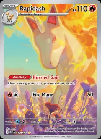 Rapidash Pokémon card #189