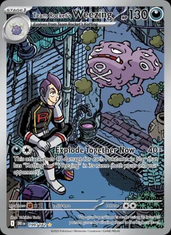 Team Rocket's Weezing Pokémon card #199