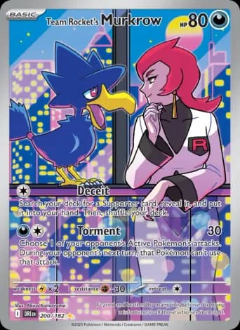 Team Rocket's Murkrow Pokémon card #200