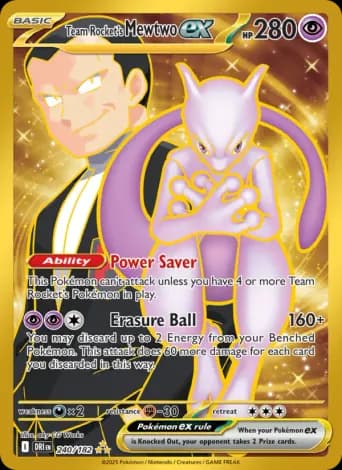 Team Rocket's Mewtwo ex Pokémon card #240