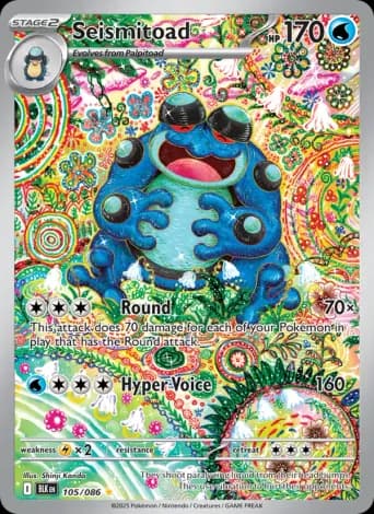 Seismitoad Pokémon card #105