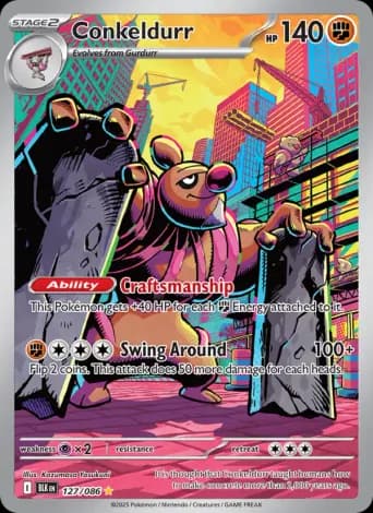 Conkeldurr Pokémon card #127