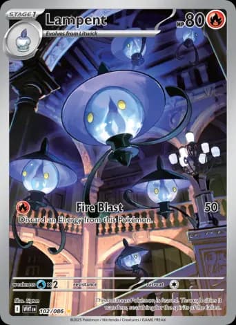 Lampent Pokémon card #102