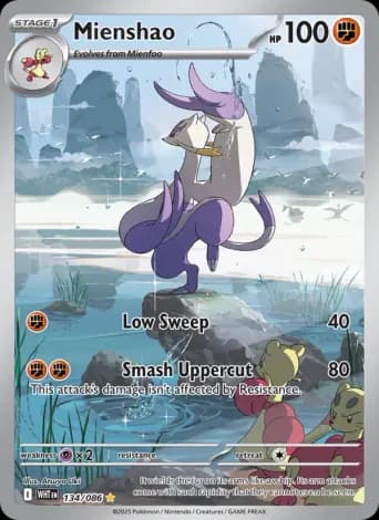 Mienshao Pokémon card #134
