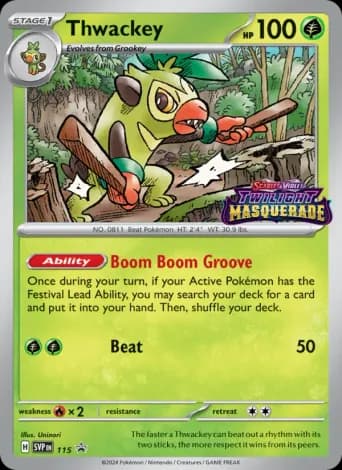 Thwackey Pokémon card #115
