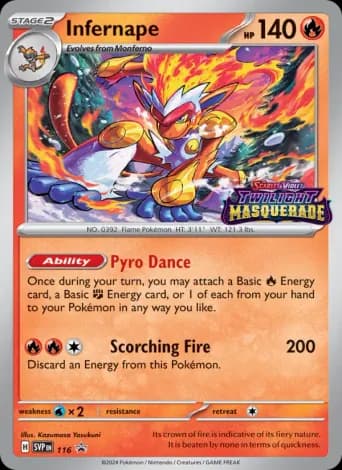 Infernape Pokémon card #116