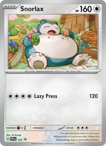 Snorlax Pokémon card #122