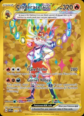 Cinderace ex Pokémon card #163