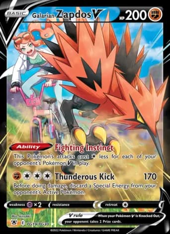 Galarian Zapdos V Pokémon card #TG19