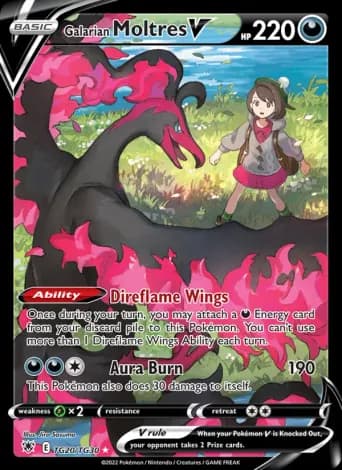 Galarian Moltres V Pokémon card #TG20