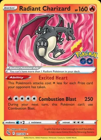 Radiant Charizard Pokémon card #11