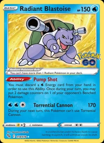 Radiant Blastoise Pokémon card #18
