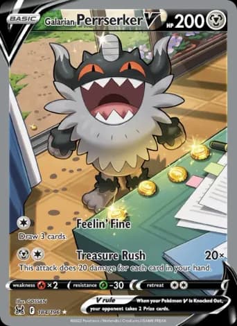 Galarian Perrserker V Pokémon card #184