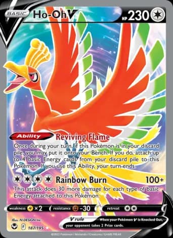 Ho-Oh V Pokémon card #187