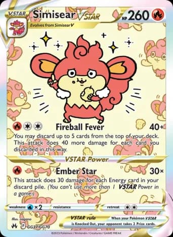 Simisear VSTAR Pokémon card #GG37