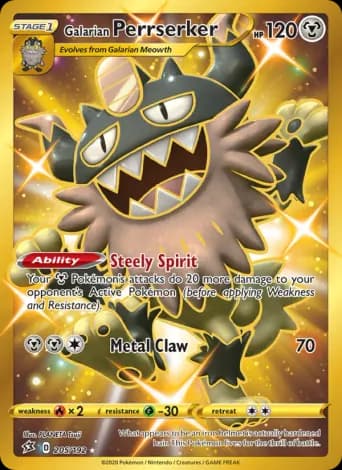 Galarian Perrserker Pokémon card #205