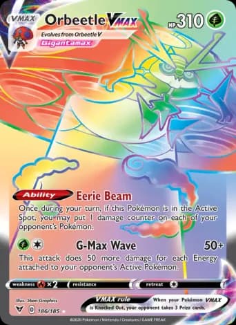 Orbeetle VMAX Pokémon card #186