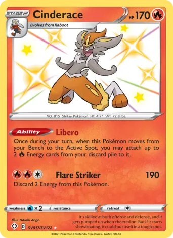 Cinderace Pokémon card #SV017