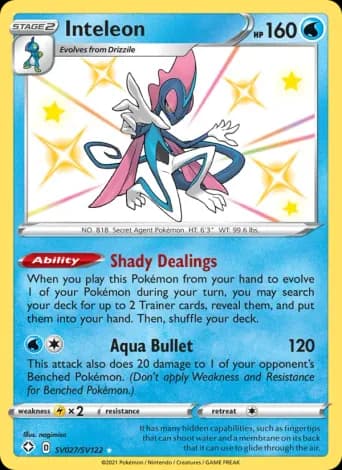 Inteleon Pokémon card #SV027