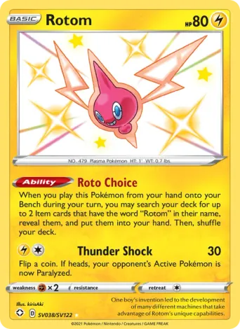 Rotom Pokémon card #SV038