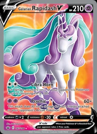 Galarian Rapidash V Pokémon card #167