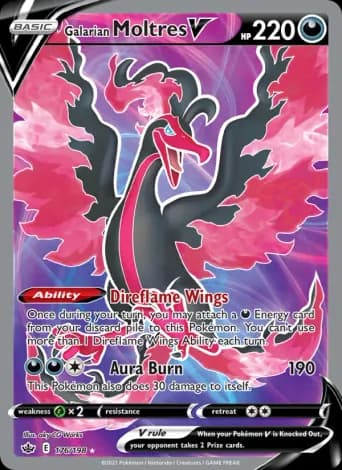 Galarian Moltres V Pokémon card #176