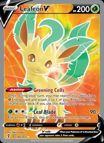 Leafeon V Pokémon card #166