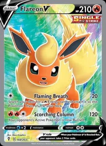 Flareon V Pokémon card #169