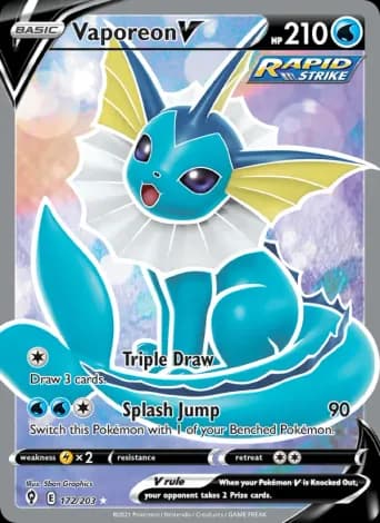 Vaporeon V Pokémon card #172