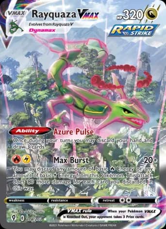 Rayquaza VMAX Pokémon card #218
