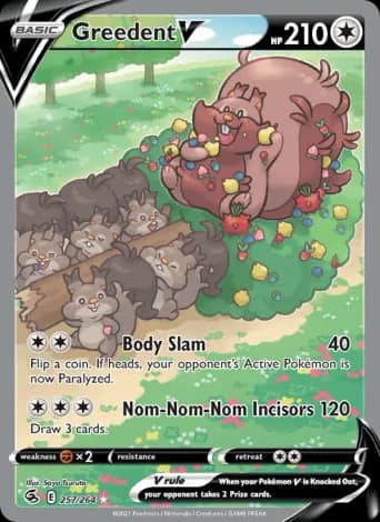 Greedent V Pokémon card #257
