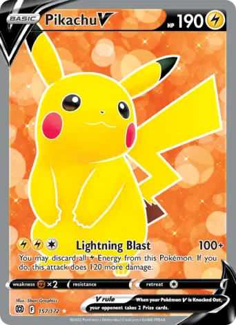 Pikachu V Pokémon card #157
