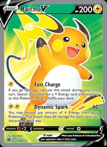 Raichu V Pokémon card #158