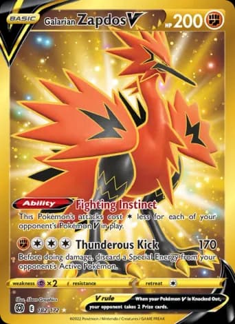 Galarian Zapdos V Pokémon card #182