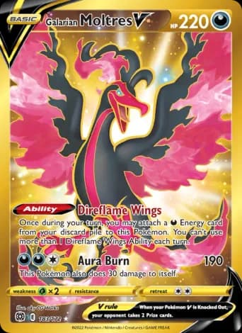 Galarian Moltres V Pokémon card #183
